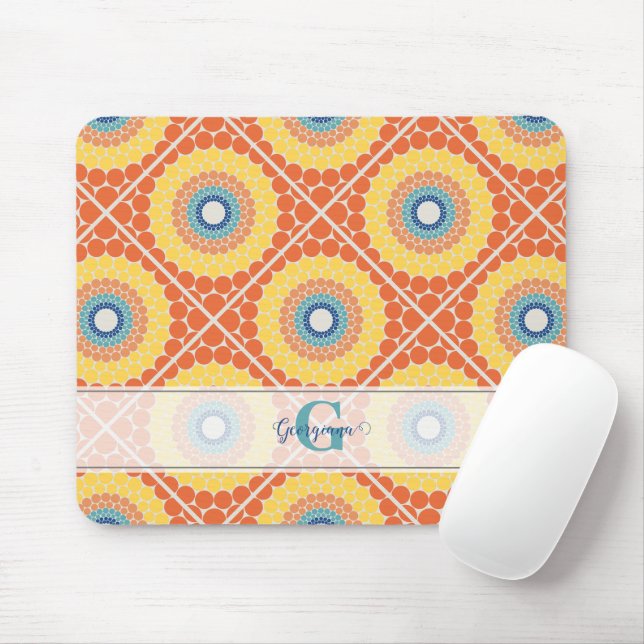 Mousepad Mandala Radiante de Verão Egeu Personalizado (Com mouse)