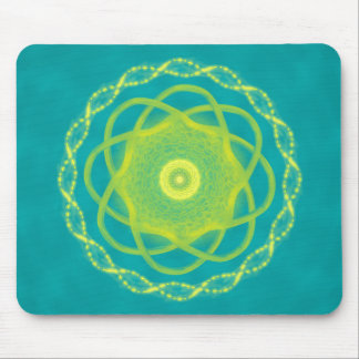 Mousepad Mandala Radiante - Design Geométrico em Azul Turqu