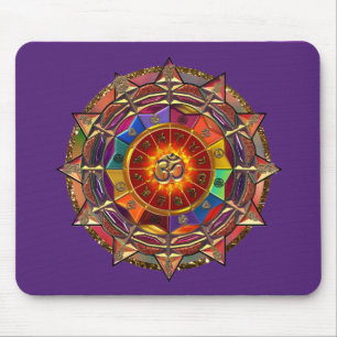 Mousepad Mandala simbólica Dourado de Sun