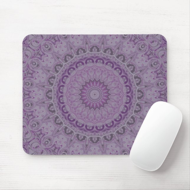 Mousepad Mandala Sonho em Aquarela em Tons de Roxo (Com mouse)