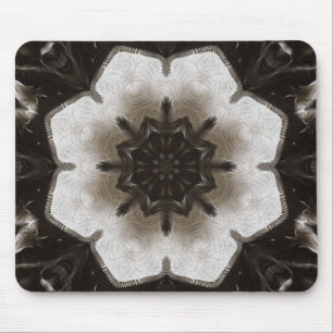Mousepad Mandala Texturizado Marrom e Creme Giratório