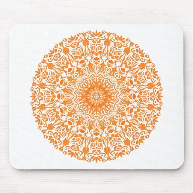 Mousepad Mandala Tribal Laranja (Frente)