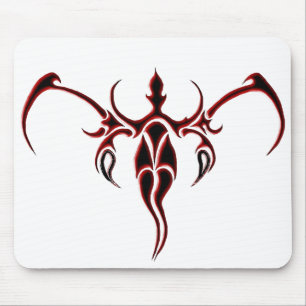 Mousepad Mandalá Tribal Ornado Preto e Vermelho de Elefante