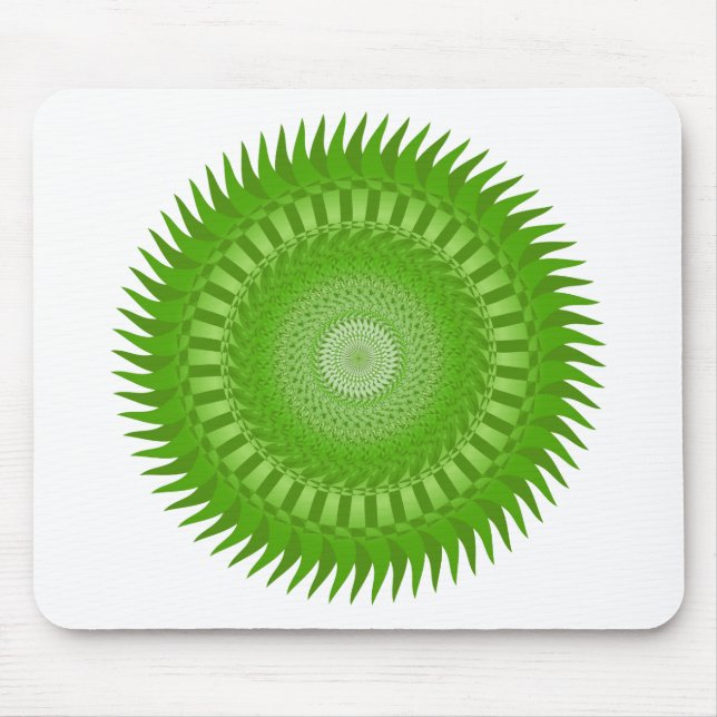 Mousepad Mandala verde do sol (Frente)