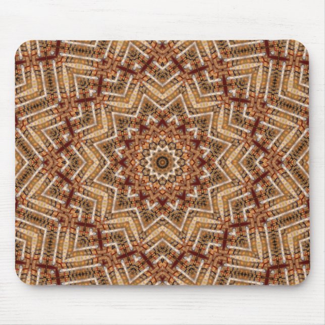 Mousepad Mandalas Estrela Caleidoscópio Padrão Âmbar (Frente)