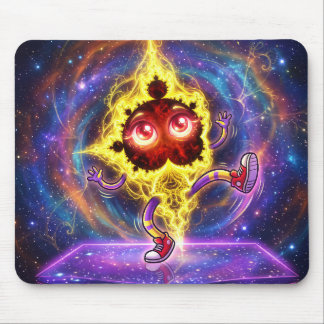 Mousepad Mandelbrot de desenho animado dançando no espaço