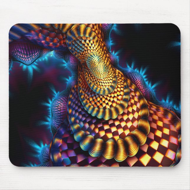 Mousepad Mandelbrot vermelho e Dourado (Frente)