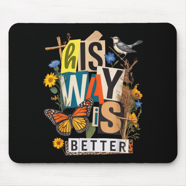 Mousepad Maneira floral é melhor borboleta jesus religioso (Frente)