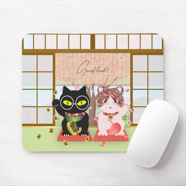 Mousepad Maneki Neko Lucky Poiluna (Com mouse)