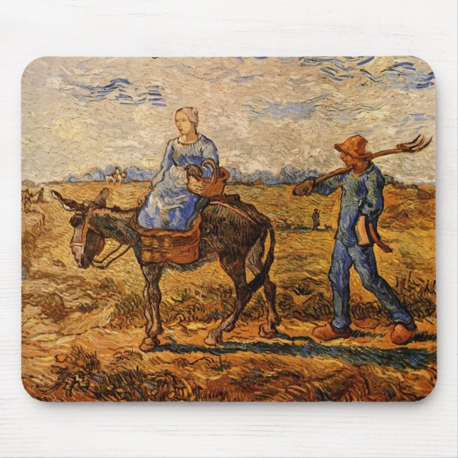 Mousepad Manhã, Casal de Camponeses por Vincent van Gogh (Frente)