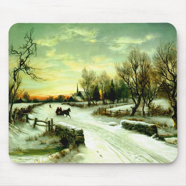 Mousepad Manhã de Natal nevada (Frente)