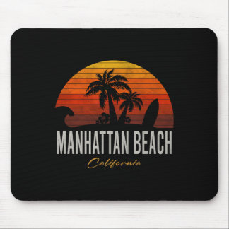 Mousepad Manhattan Beach California Retro Surfer Vintage Be