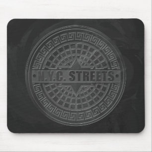 Mousepad Manhole Cobrir Black Marble