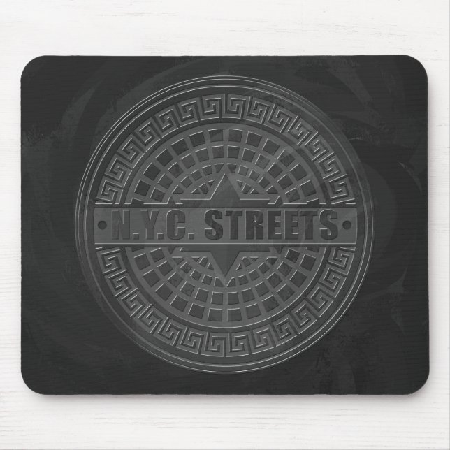 Mousepad Manhole Cobrir Black Marble (Frente)