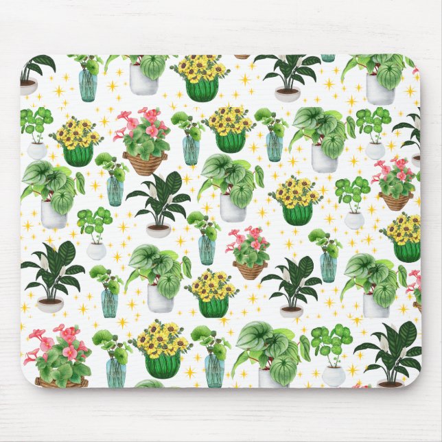 Mousepad Mantas de Plantas em Vasos Caprichosas (Frente)