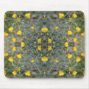 Mousepad Manteiga Amarelo do Mouse com Padrão de Papoila da