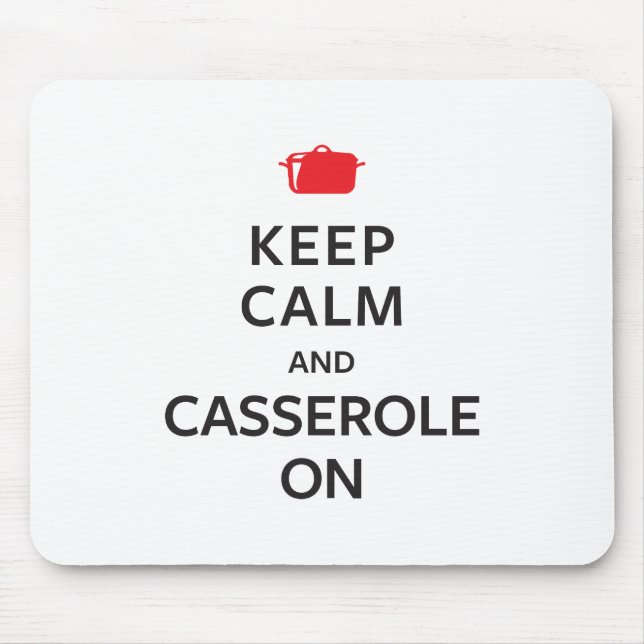 Mousepad Mantenha a calma e a caçarola sobre (Frente)