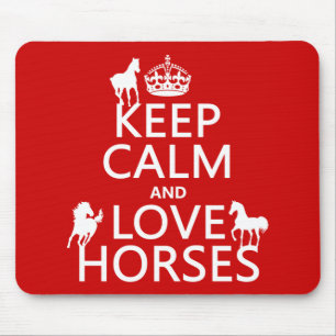 Mousepad Mantenha a calma e ame cavalos - todas as cores