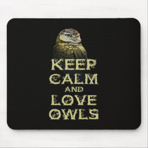 Mousepad Mantenha a Calma e Ame Corujas Presente Original d
