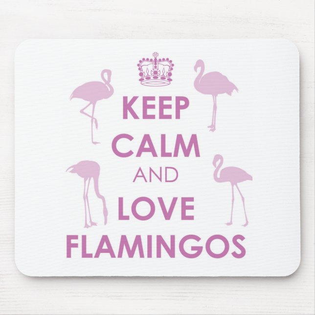 Mousepad Mantenha a calma e ame flamingos (Frente)