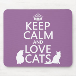 Mousepad Mantenha a calma e ame gatos