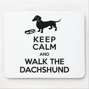 Mousepad Mantenha a calma e ande o Dachshund - Doxie bonito