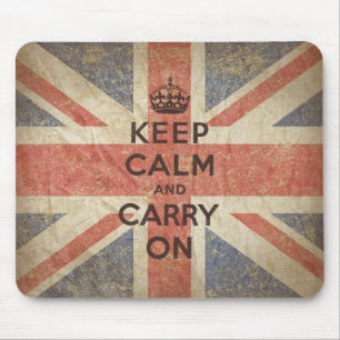 Mousepad Mantenha a calma e continue com bandeira BRITÂNIC