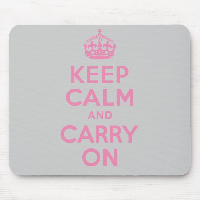 Mousepad Mantenha a calma e continue. Luz - rosa. O melhor (Frente)