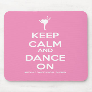 Mousepad Mantenha a calma e dance em Mousemat cor-de-rosa