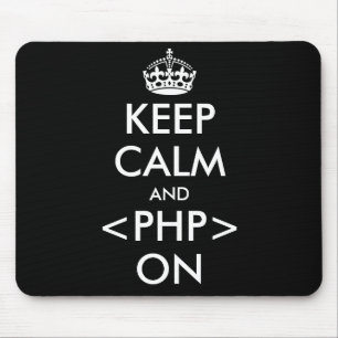 Mousepad Mantenha a calma e o PHP no humor Geeky de