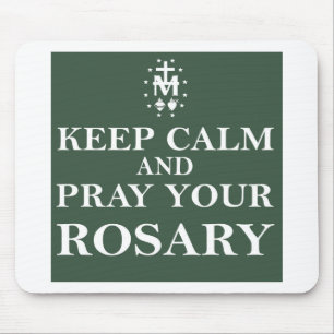 Mousepad Mantenha a calma e Pray seu rosário Forest Green