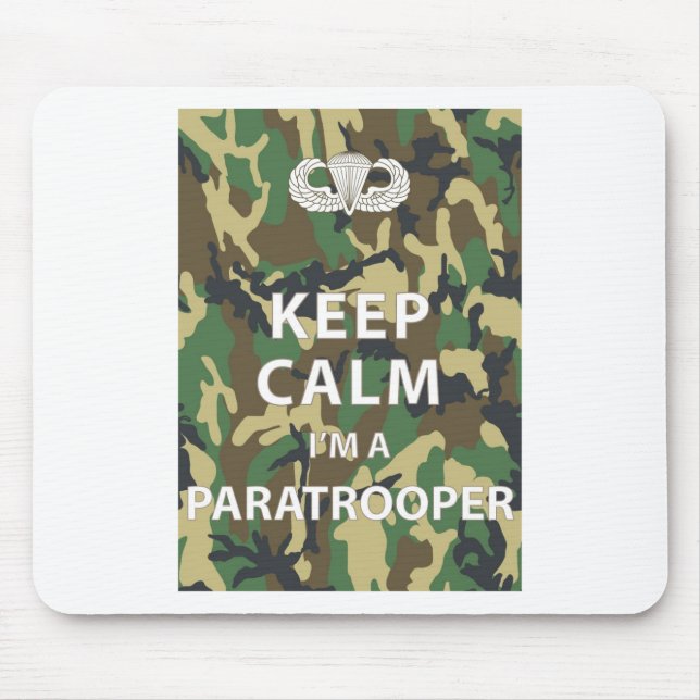Mousepad Mantenha a calma - eu sou um paramilitar (Frente)
