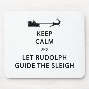Mousepad Mantenha Calma Deixe Rudolph Guia Dorsal