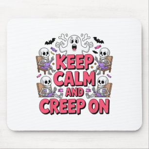 Mousepad Mantenha Calma E Cansada No Fantasma Do Esqueleto