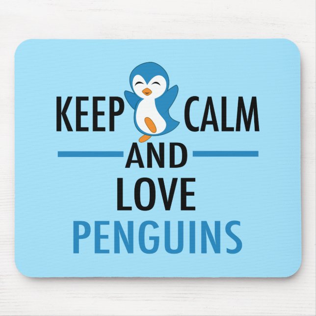 Mousepad Mantenha Calma Os Pinguins (Frente)