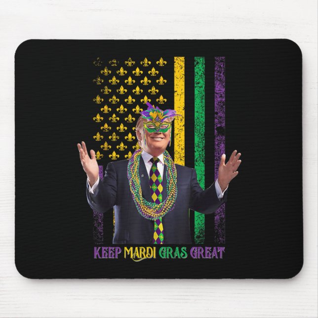 Mousepad Mantenha Mardi Gras Excelente Engraçado Trump Mard (Frente)