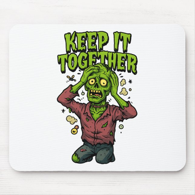 Mousepad Mantenha-O Junto - Zombie Engraçado Pun Sarcástico (Frente)