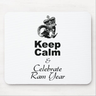 Mousepad Mantenha-se Calmo Comemorar o Mouse Ram Year