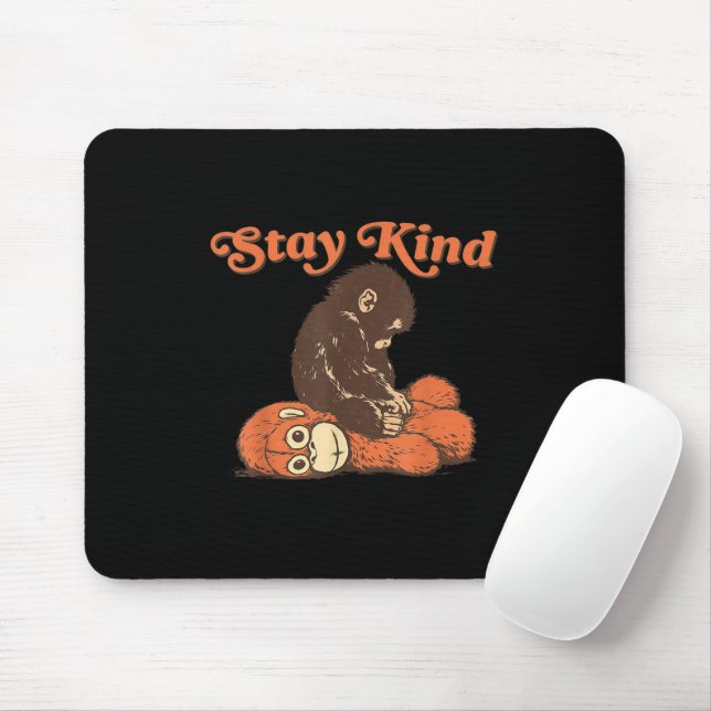 Mousepad Mantenha-se Gentil Bebê Macaco Punch Pelúcia FofoD (Com mouse)