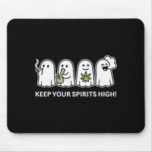 Mousepad Mantenha Seus Ânimos Altos Fantasma Fumando Maconh