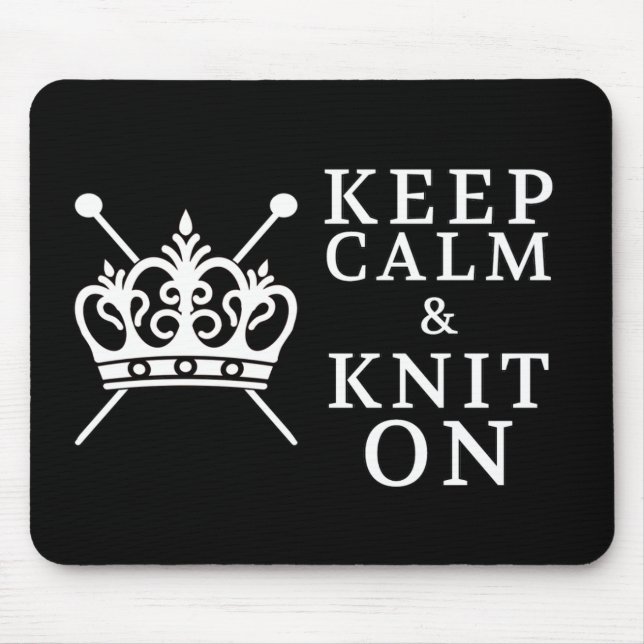 Mousepad Manter o Knit Calmo nos Artesanatos {Dark} (Frente)