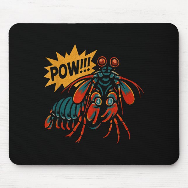 Mousepad Mantis Shrimp W Punch Funny Ocean Animal  (Frente)