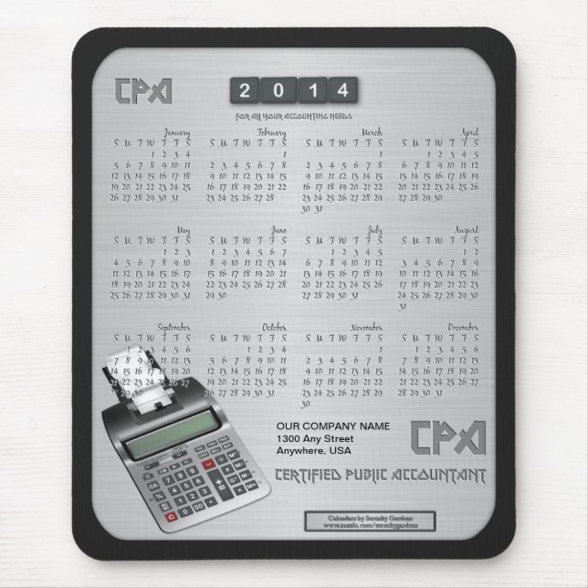 Mousepad Manual do Mouse Calendário 2014 CPA (Frente)