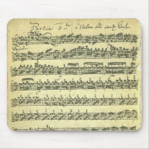Mousepad Manuscrito da música de Bach Partita para o