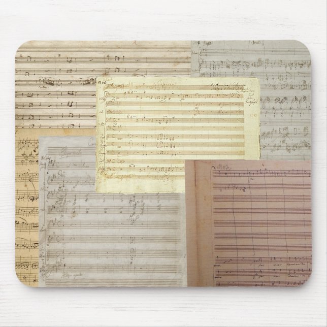 Mousepad Manuscritos da música de Mozart (Frente)