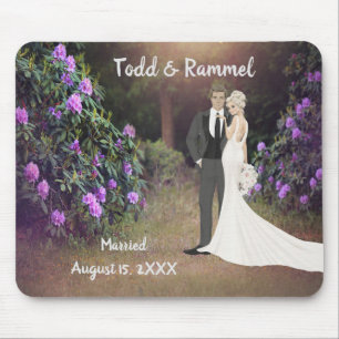 Mousepad Manutenção do casamento com Fundo do Jardim