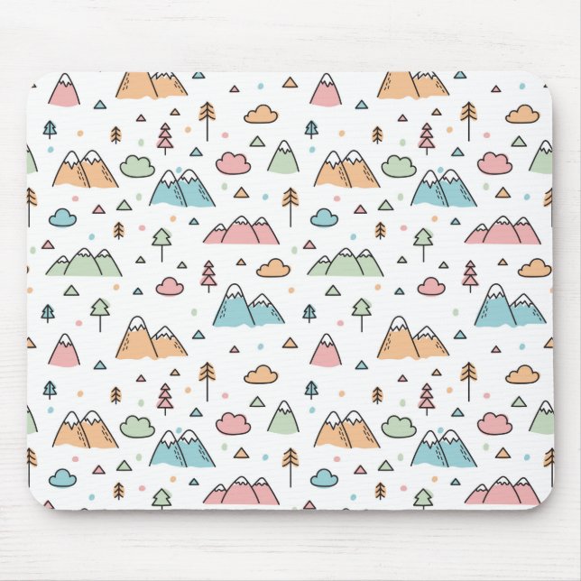 Mousepad Mão bonito teste padrão tirado da cena da montanha (Frente)
