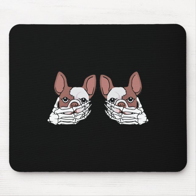Mousepad Mão De Esqueleto Do Buldogue Na Figurina De Hallow (Frente)