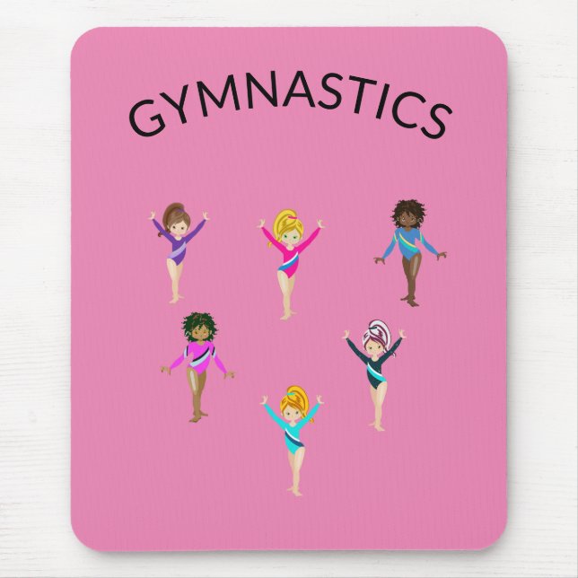 Mousepad Mão de rato da ginástica com 6 ginastas! (Frente)