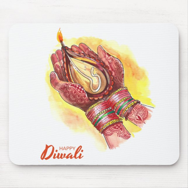 Mousepad Mão de rato de Diwali (Frente)